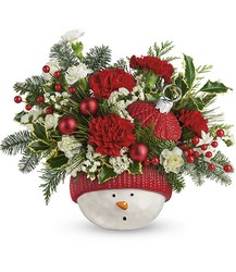 Snowman Ornament Bouquet from Swindler and Sons Florists in Wilmington, OH
